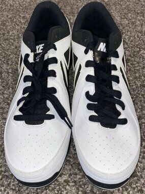 Nike Men's AIR MVP PRO Baseball Metal Cleats 524641-100 BLACK WHITE Sz 13.5 NEW
